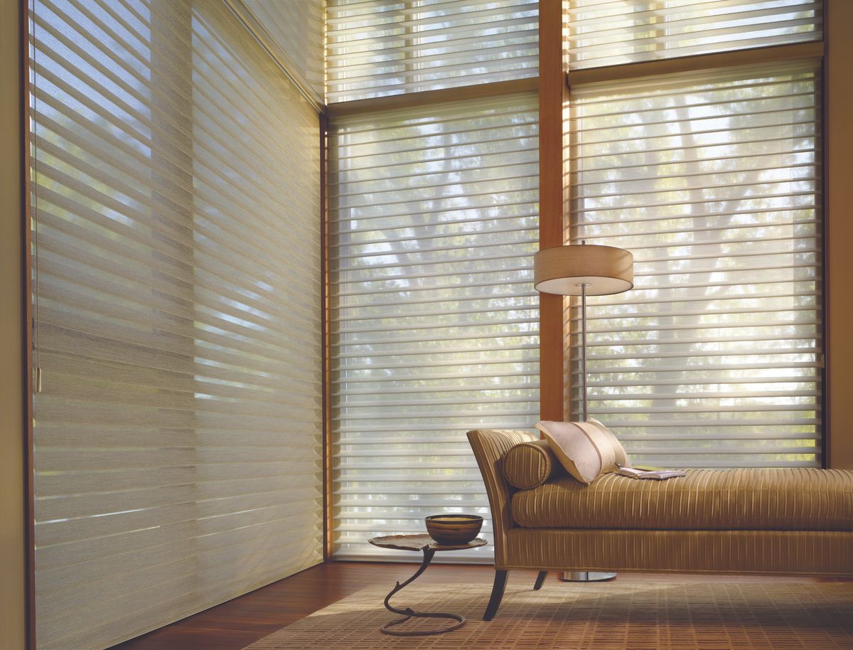 Custom blinds in a room